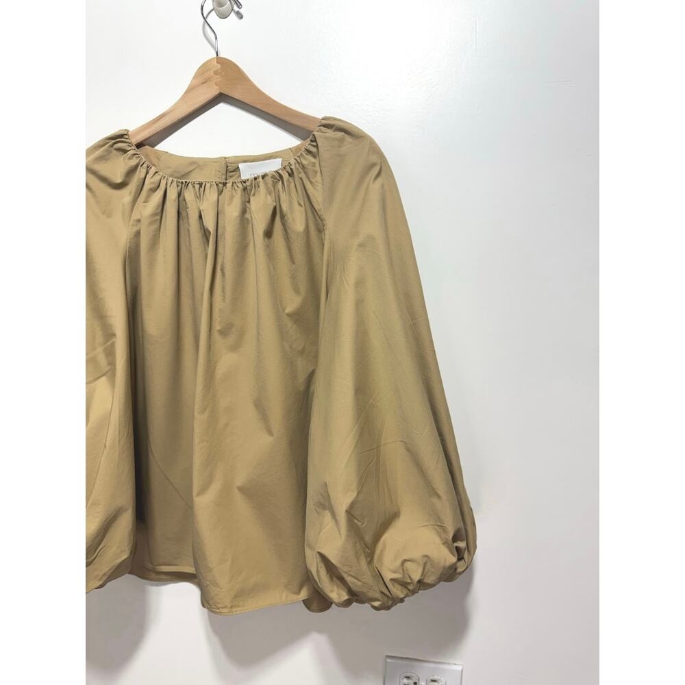 MARE MARE x Anthropologie Long Balloon Sleeve Crew-neck Blouse Size XL In Beige - Picture 8 of 11